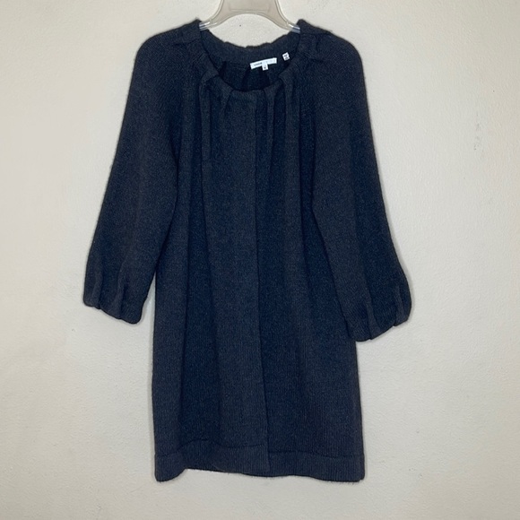 Vince Sweaters - Vince. Black Gray Wool Cashmere Alpaca Knit Snap Closure Long Cardigan Medium